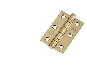 76mm x 50mm Ball Bearing Butt Hinge PVD Brass per single